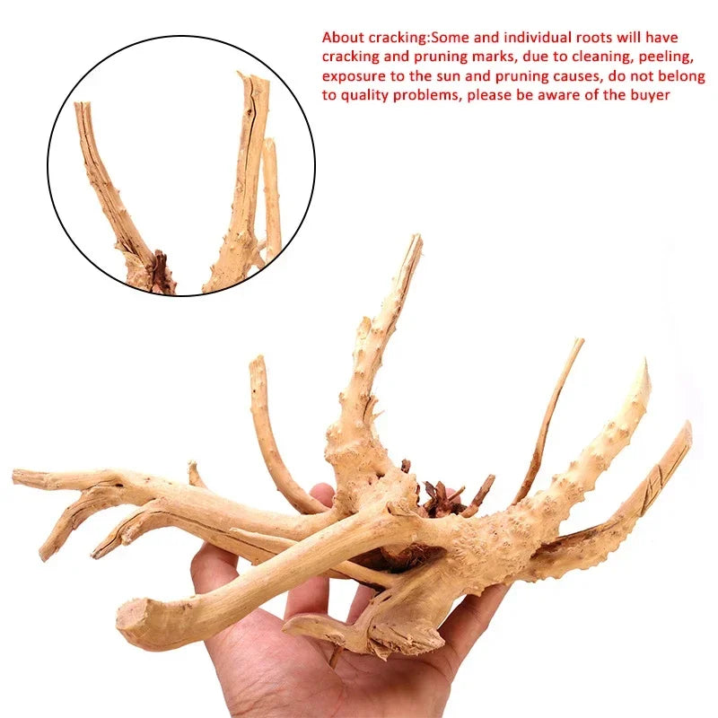 Natural Tree Trunk Aquarium Decoration Fish Tank Ornament Driftwood Cuckoo Roots Micro Landscape for Reptiles and Aquatic Decor