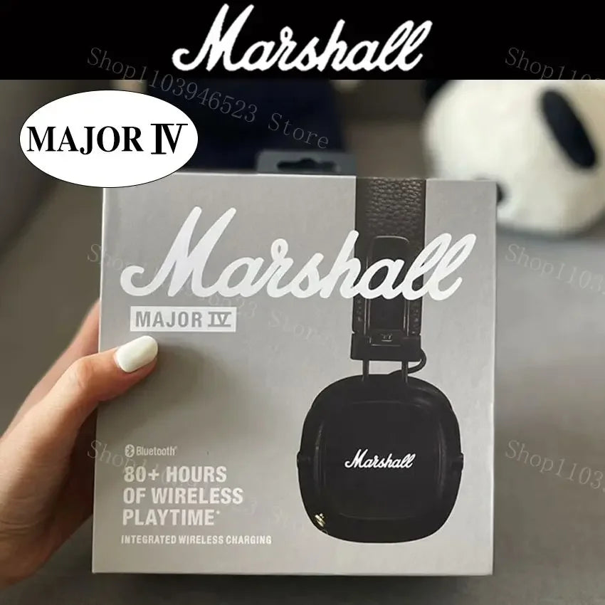 Casque Bluetooth Marshall Major IV 4, basses profondes, design ergonomique, plus de 80 heures d'autonomie, casque de sport pliable sans fil