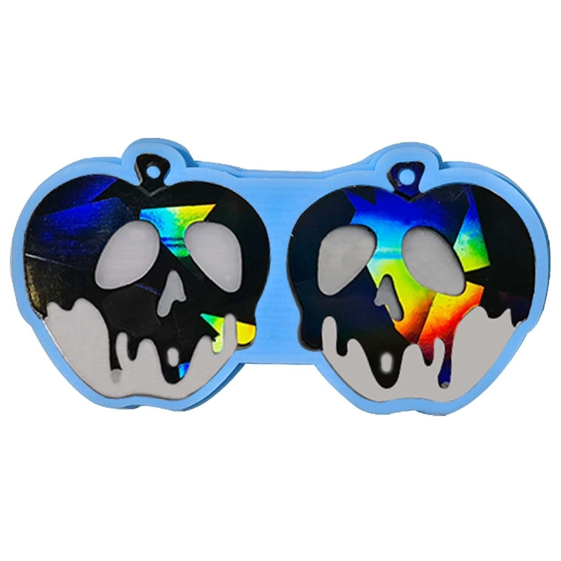 R3MC Light Keychain Pendant Silicone Mold Skull Apples Earrings Mold DIY Ornaments Mould for Birthday Gift