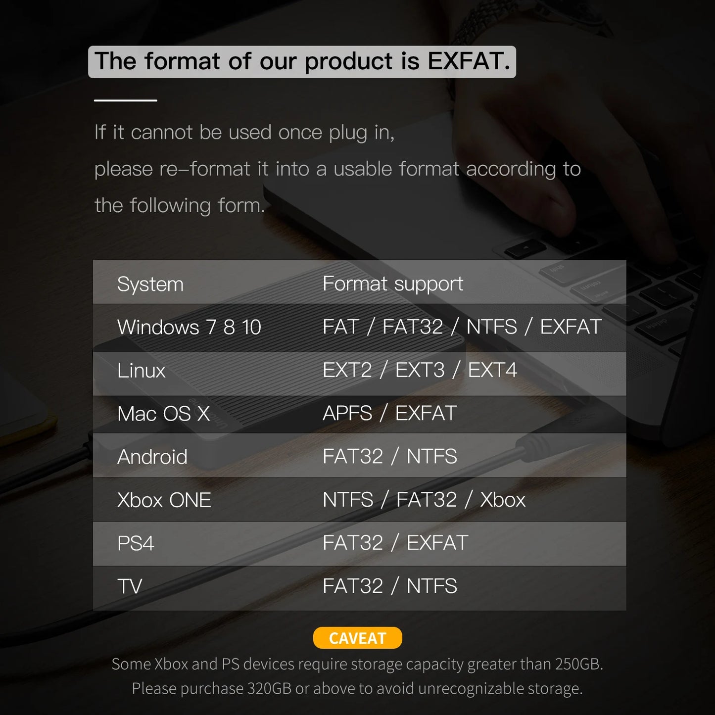UnionSine Hdd External 2.5" Portable External Hard Drive disk 1tb/320gb/500gb/750gb Compatible for PC Desktop MacBook Computer