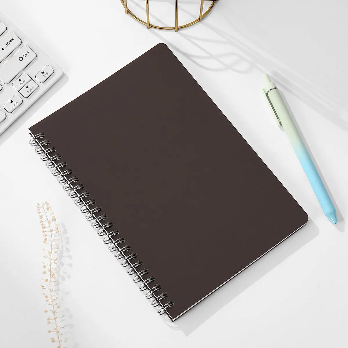 Carnet à spirales A5, 160 pages, papier épais, protection des yeux, ligné, pour l'école, le bureau
