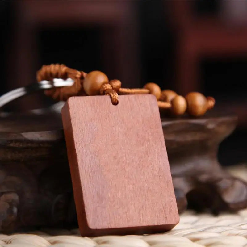 Peach Wood Carving Car Key Chain, Pendant Mascot, Carving Piece, Ornament Sculpture, Feng Shui Talisman Amulet