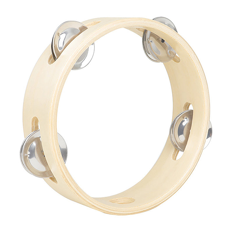 Tambourin à main en métal et bois de 15 cm, hochet à main, percussion, jeu de fête, jouet pour bébé, instrument de musique, cadeau pour enfants