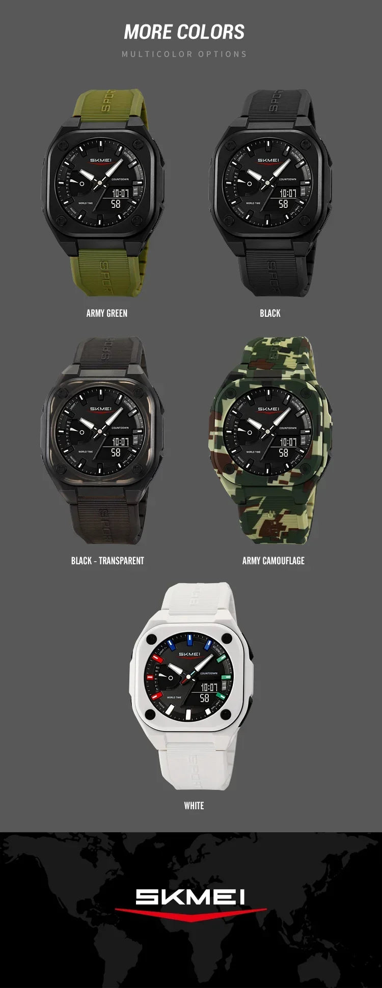 Montre SKMEI 2328 pour homme, accessoire de sport, étanche, réveil, numérique, électronique