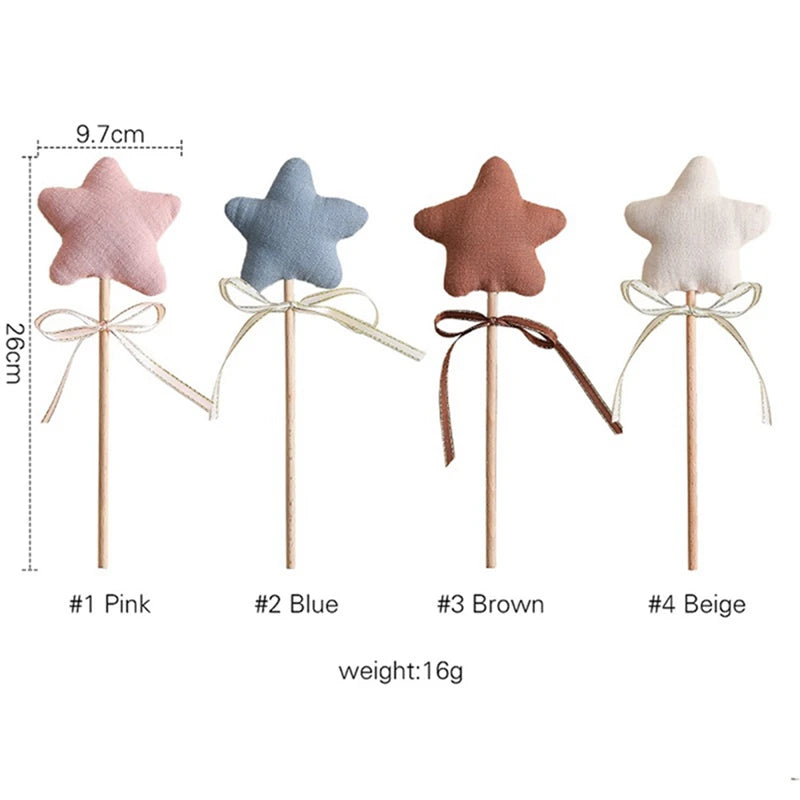 1PC Baby Wooden Star Magic Wand Rattle Play Gym Teether Toy Newborn Birthday Party Photography Prop Montessori Toys For Kid Gift