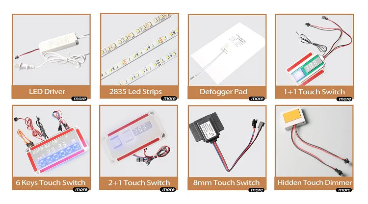 Bathroom mirror touch dimming double touch defogging capacitive touch sensor switch