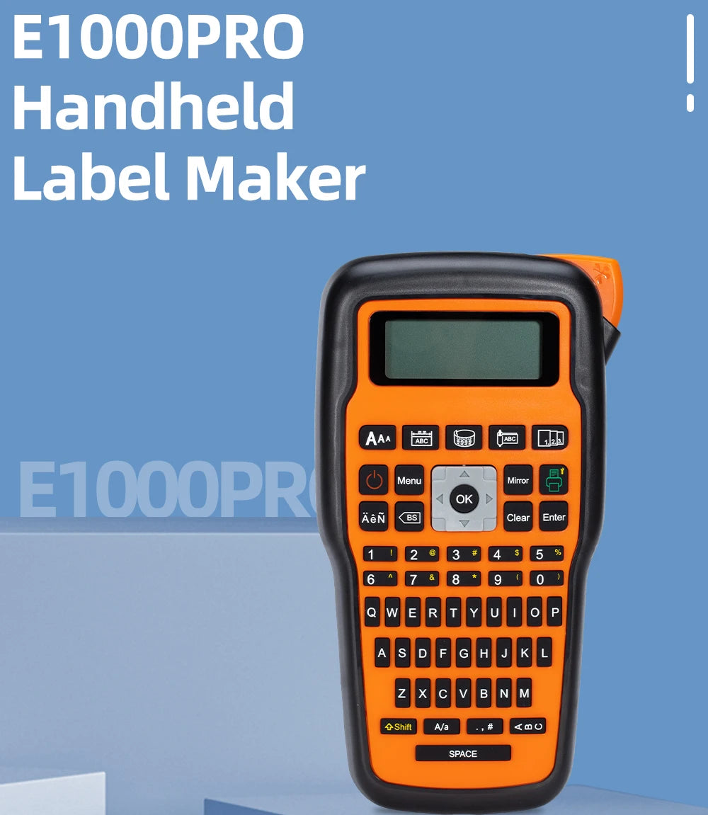 Imprimante portable E1000 Pro, étiqueteuse portable pour travaux d'étiquetage industriel, compatible avec le ruban d'étiquettes Brother TZe-231