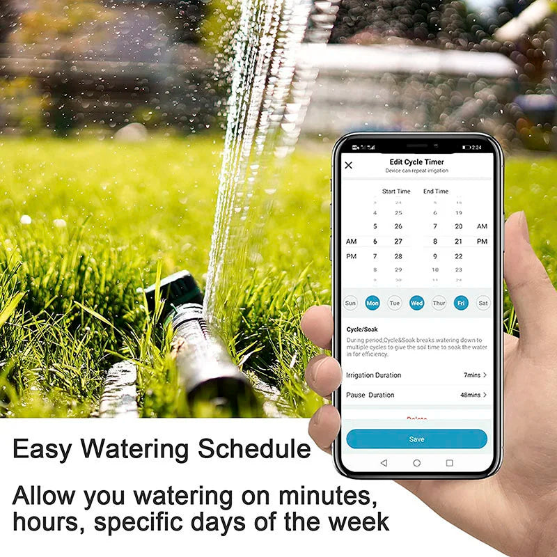 Nouveau minuteur d'arrosage intelligent Wifi pour jardin, contrôleur d'arrosage automatique Wifi, vanne intelligente Wifi, système d'arrosage goutte à goutte