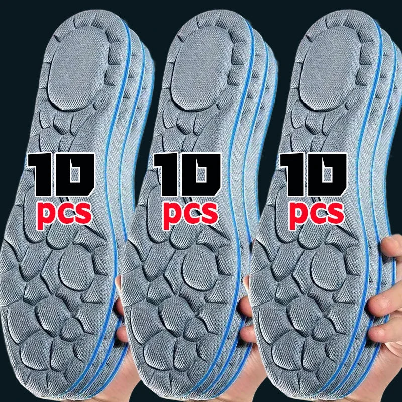 Lot de 10 semelles intérieures en mousse à mémoire de forme 5D, épaisses, respirantes, confortables, pour chaussures à talons hauts, coussinets orthopédiques