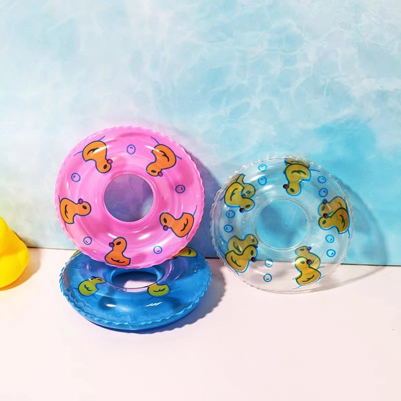 Mini bouée de bain pour enfants, jouet de piscine, anneau flottant, jouet amusant pour bébé, poupée flottante en caoutchouc, jeux gonflables