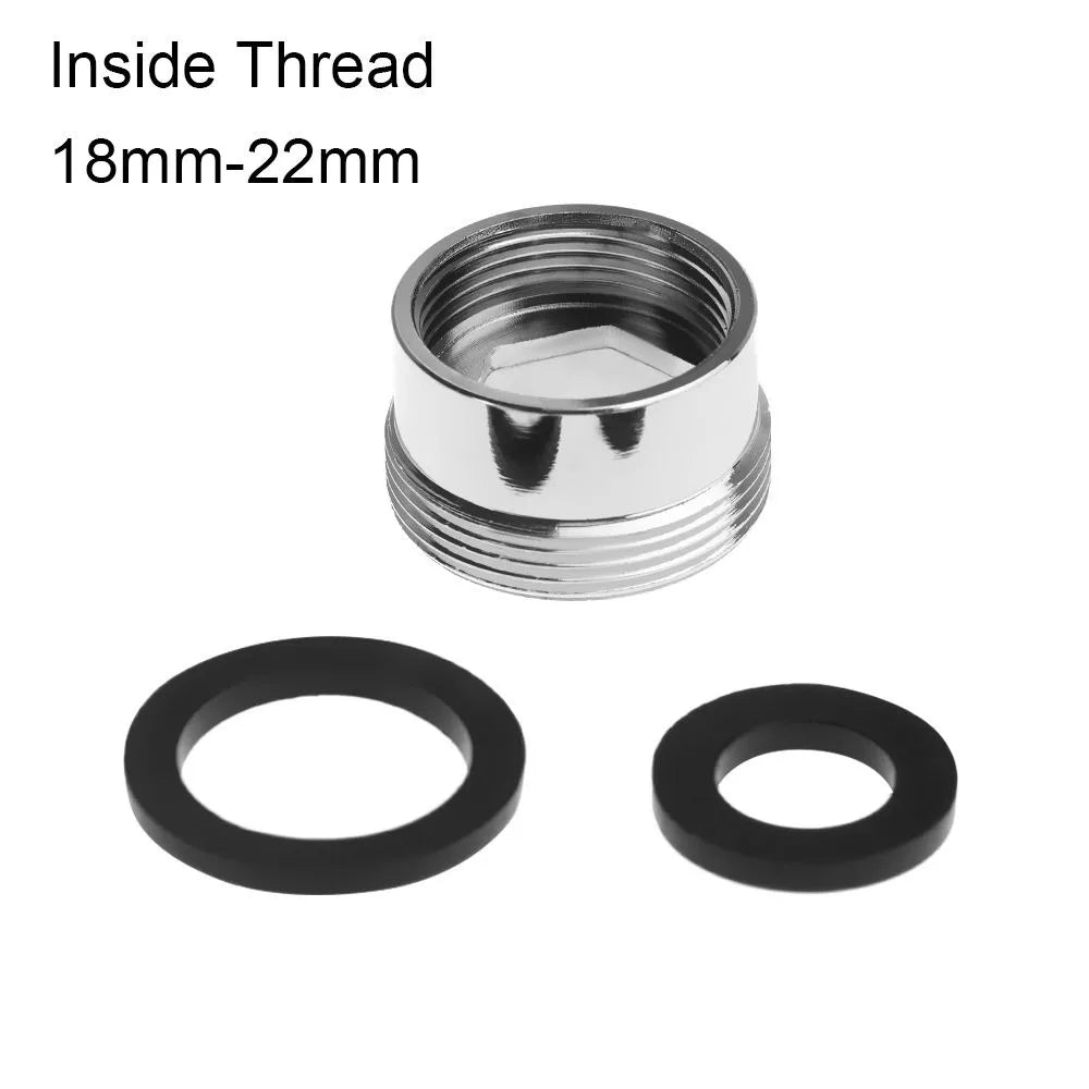 Kitchen Faucet Adapter Set 18/20/22/24mm To 22mm With Washer Metal Male Female Saving Tap Aerator Connector Bathroom Accessories