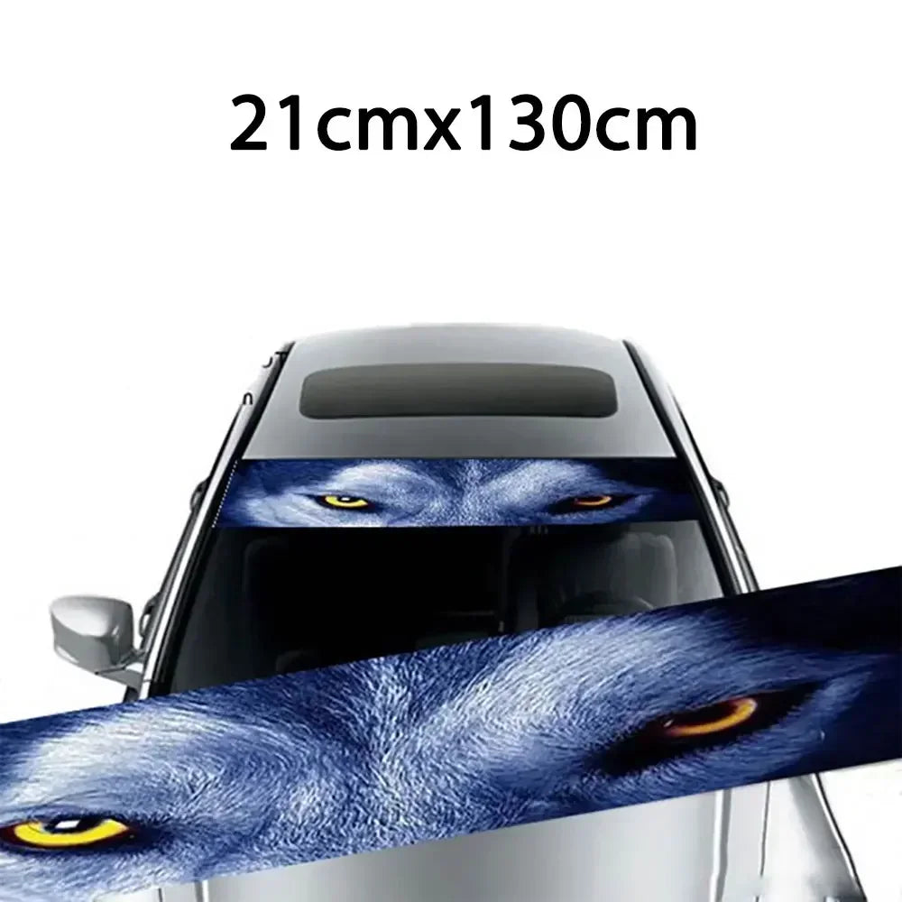 Car Front Windshield Sunshade Stickers 3D Vinyl Film Sunshade Decorative Stickers for Auto Front Windshield Decorative Sticker