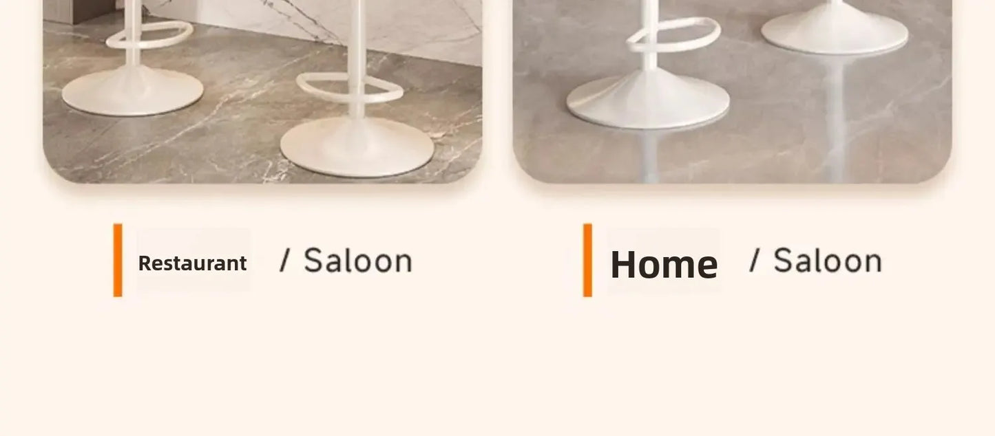 Minimalist Modern Home Elevated Foot Stool Adjustable Backrest Seat Creamy Milk Tea Shop Dining Stool Kitchen Island Seat