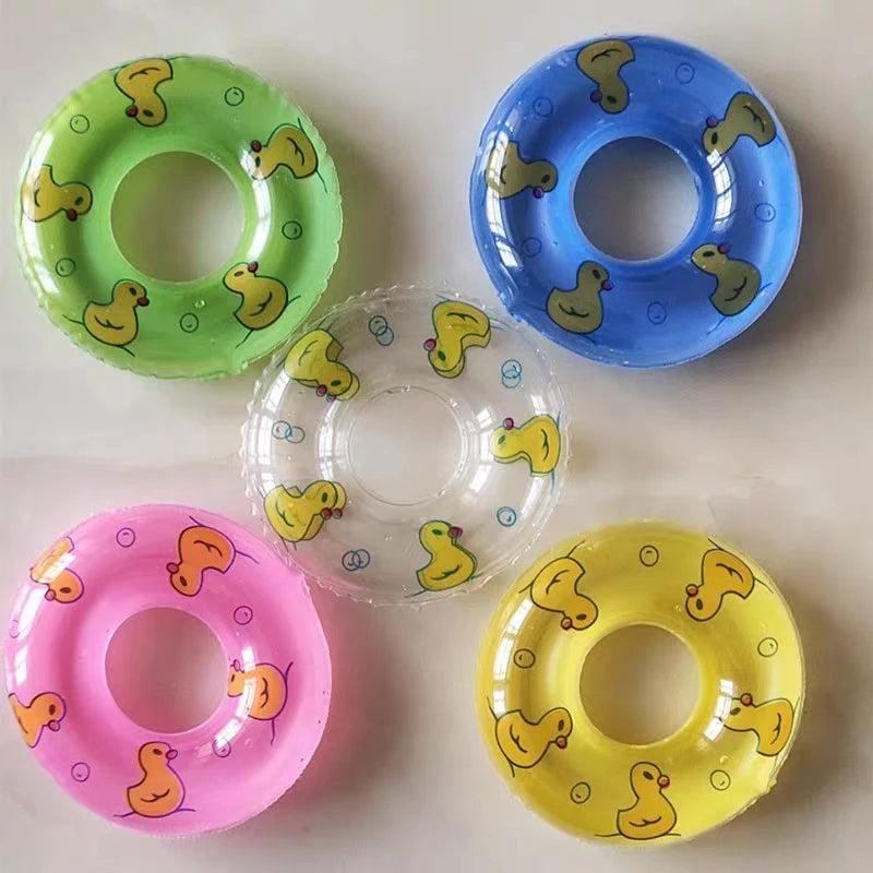 Mini bouée de bain pour enfants, jouet de piscine, anneau flottant, jouet amusant pour bébé, poupée flottante en caoutchouc, jeux gonflables