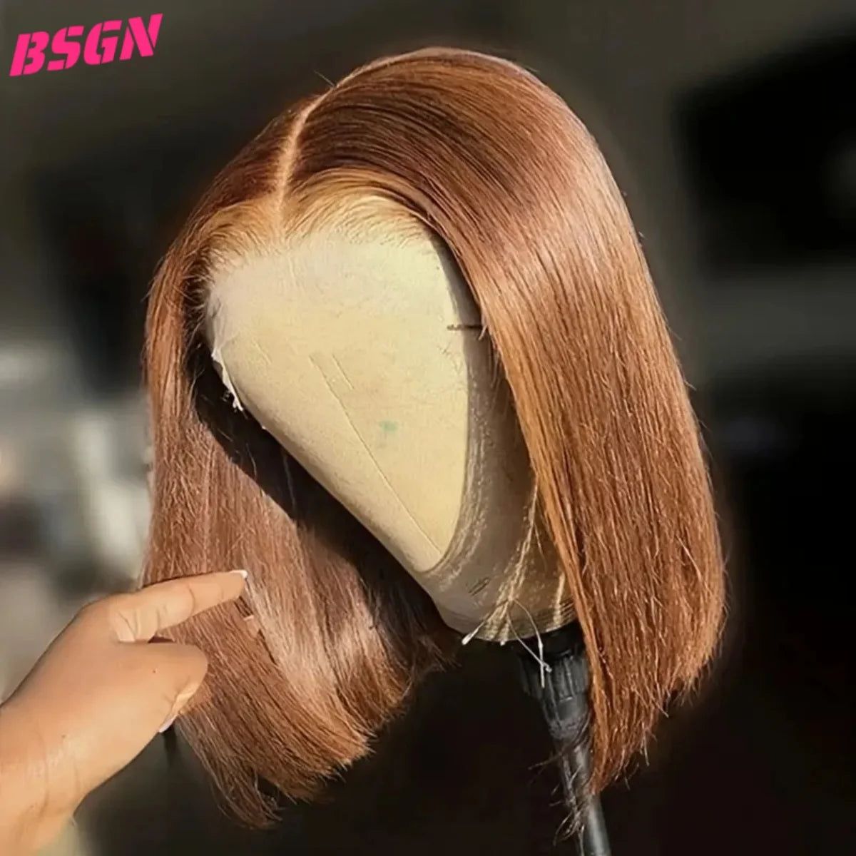200% BSGN Chocolate Bob Wigs 13X4 HD Transparent Lace Frontal Wigs Human Hair 100% Human Hair For Woman Pre Plucked Glueless Wig