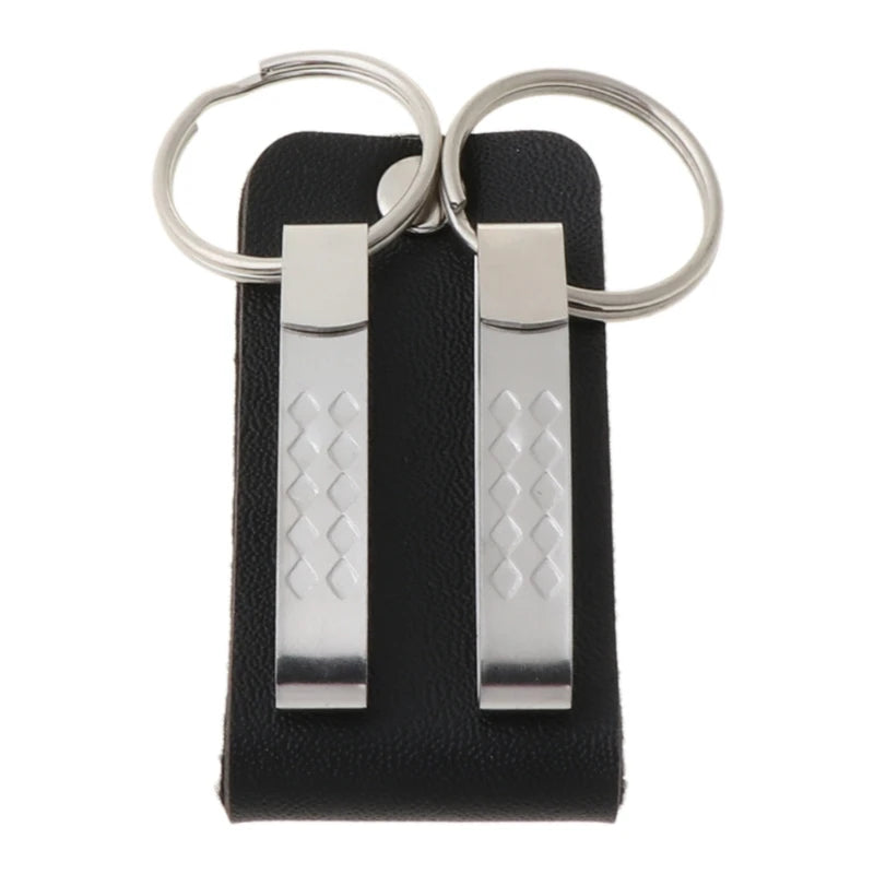Stainless Steel Keyring Security Clip On Heavy Duty Belt for Key Clip Belt Keychain 2 Detachable Keyrings Belt for Key Holder