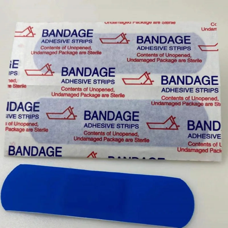 Pansement adhésif bleu détectable en métal, 100 pièces, pansement étanche pour service alimentaire, premiers secours, pansement pour plaies
