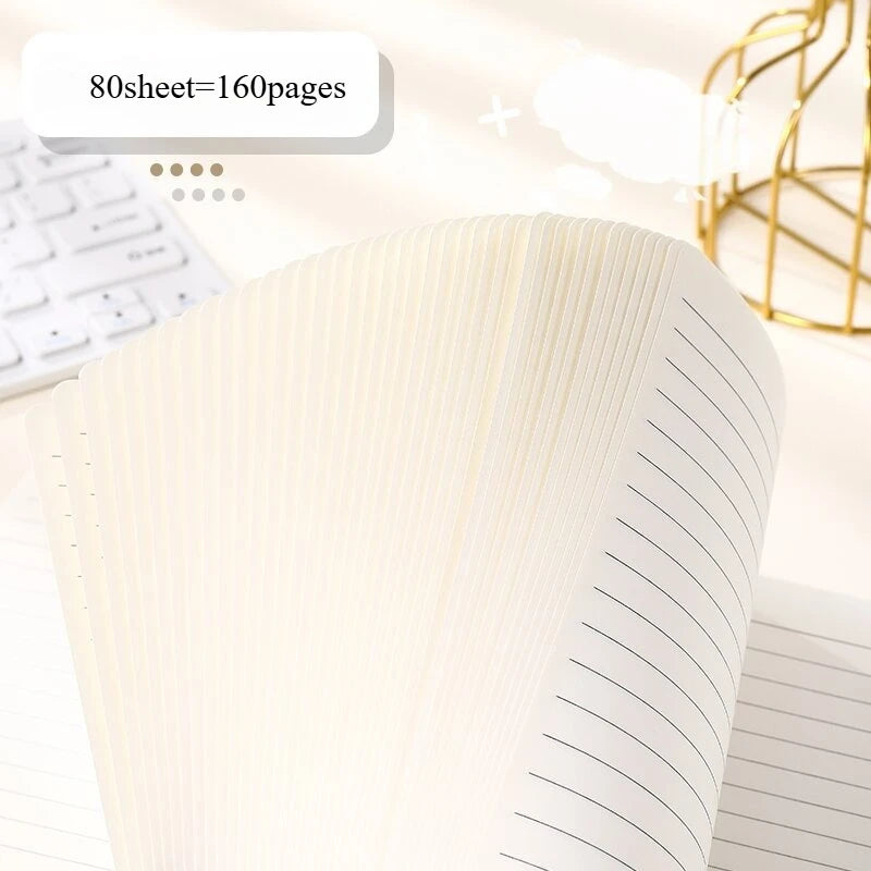 Carnet à spirales A5, 160 pages, papier épais, protection des yeux, ligné, pour l'école, le bureau