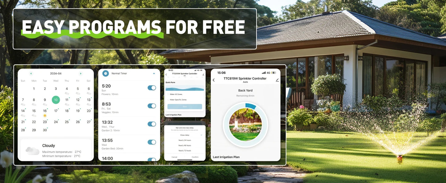 RAINPOINT 8 Zone WIFI Connect Minuterie d'arrosage Contrôleur d'irrigation de jardin Vanne d'eau Minuterie d'irrigation Système d'arrosage intelligent