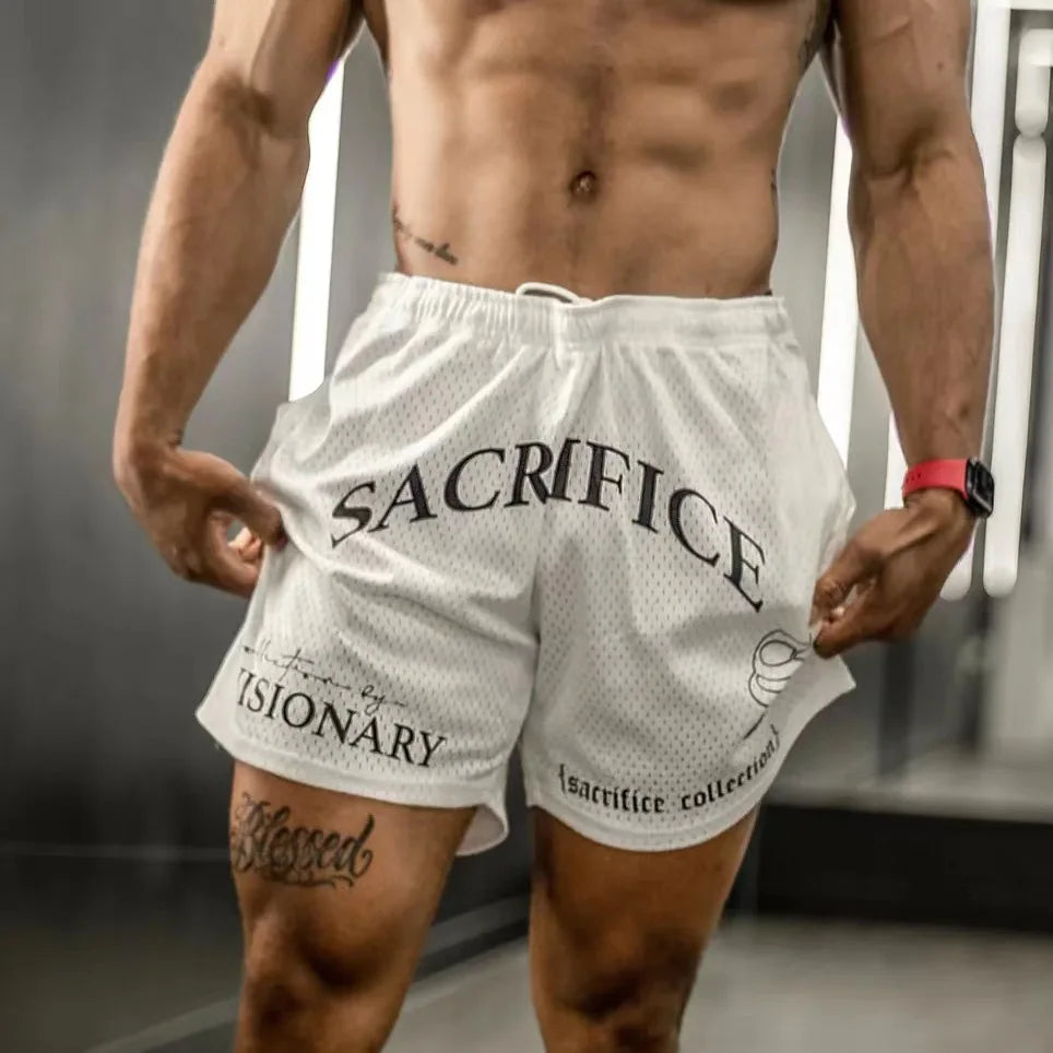 American Style Fashion Trend Men's Clothing Sports Fitness Men's Shorts Quick Drying Breathable Mesh Basketball Training Shorts