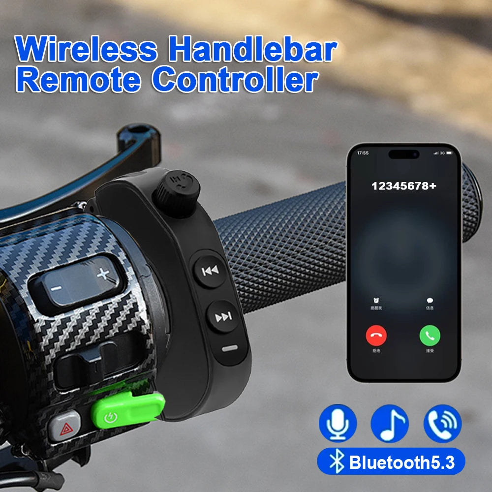 Télécommande sans fil V5.3 pour guidon de moto, casque, boutons, kit mains libres, assistant vocal, étanche