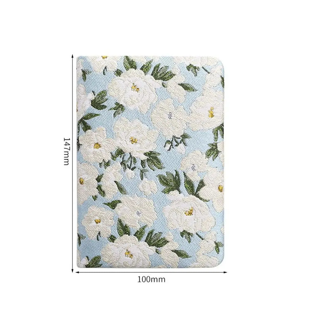 Carnet de notes vintage brodé, finition mate, élégant, imprimé, reliure en tissu de coton, carnet d'écriture pour étudiant Morandi