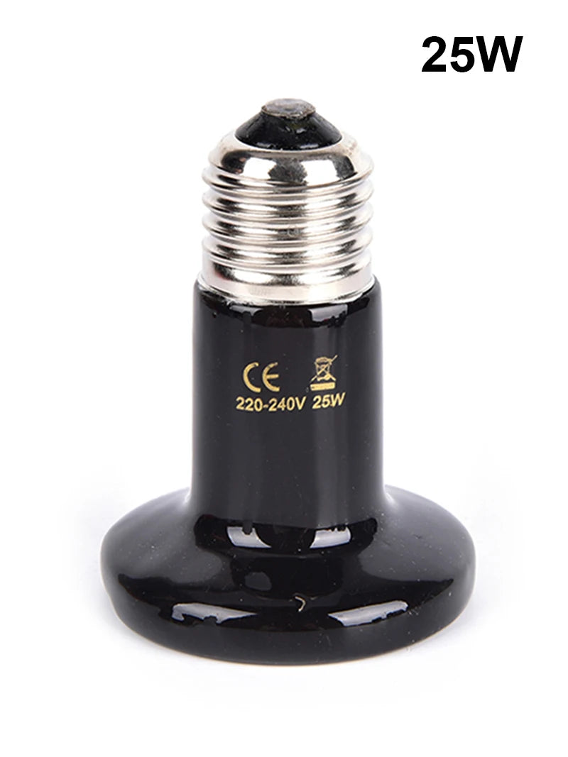 Reptile Heat Lamp Black Infrared Ceramic Emitter Heat Light Bulb Pet Brooder 220-240V Touch Lamp For Chameleon Cage Snake Tank