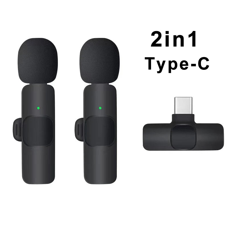Portable Wireless Lavalier Microphone for Live Streaming/YouTube/TikTok/Facebook Live Noise Reduction Mic For iPhone/Android