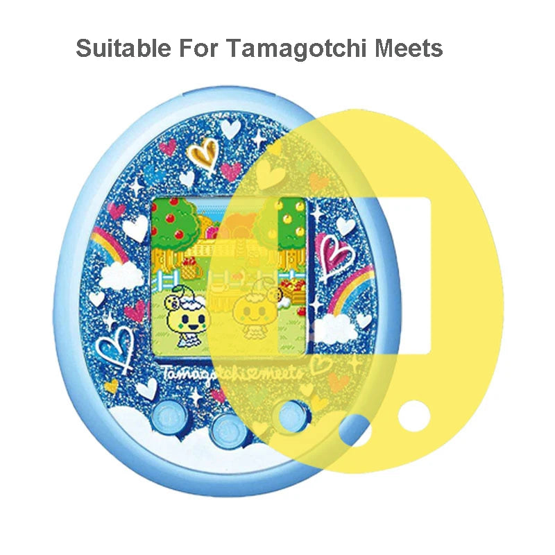 Lot de 5 films de protection en TPU souple doré pour jeux électroniques virtuels pour animaux de compagnie, pour Tamagotchis, Pix, Meets et Sweets