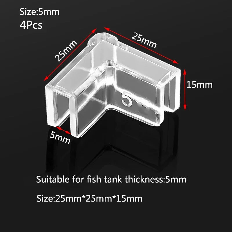 Lot de 4 protections d'angle anti-collision en plastique pour aquarium, 5/6/8/10/12/15 mm, sans adhésif, accessoires