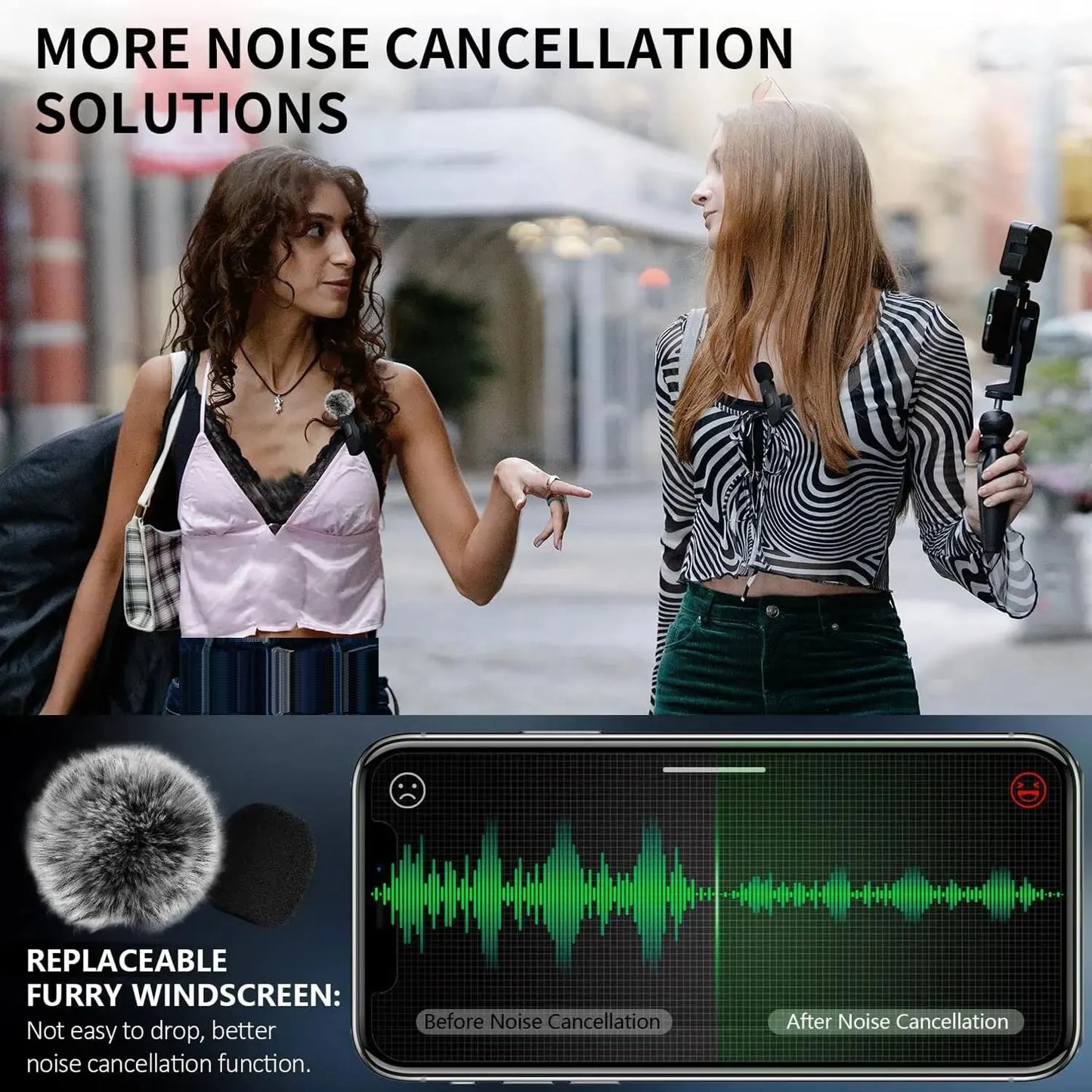 Nouveau microphone cravate sans fil, mini micro d'enregistrement audio et vidéo pour iPhone, Android, ordinateur portable, jeux en direct, téléphone portable