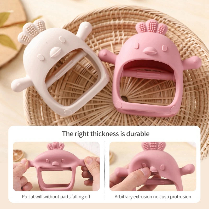 Anneau de dentition en silicone pour bébé, 1 pièce, hochet sans BPA, bracelet de qualité alimentaire, accessoires pour nouveau-né, jouets de dentition en silicone de dessin animé