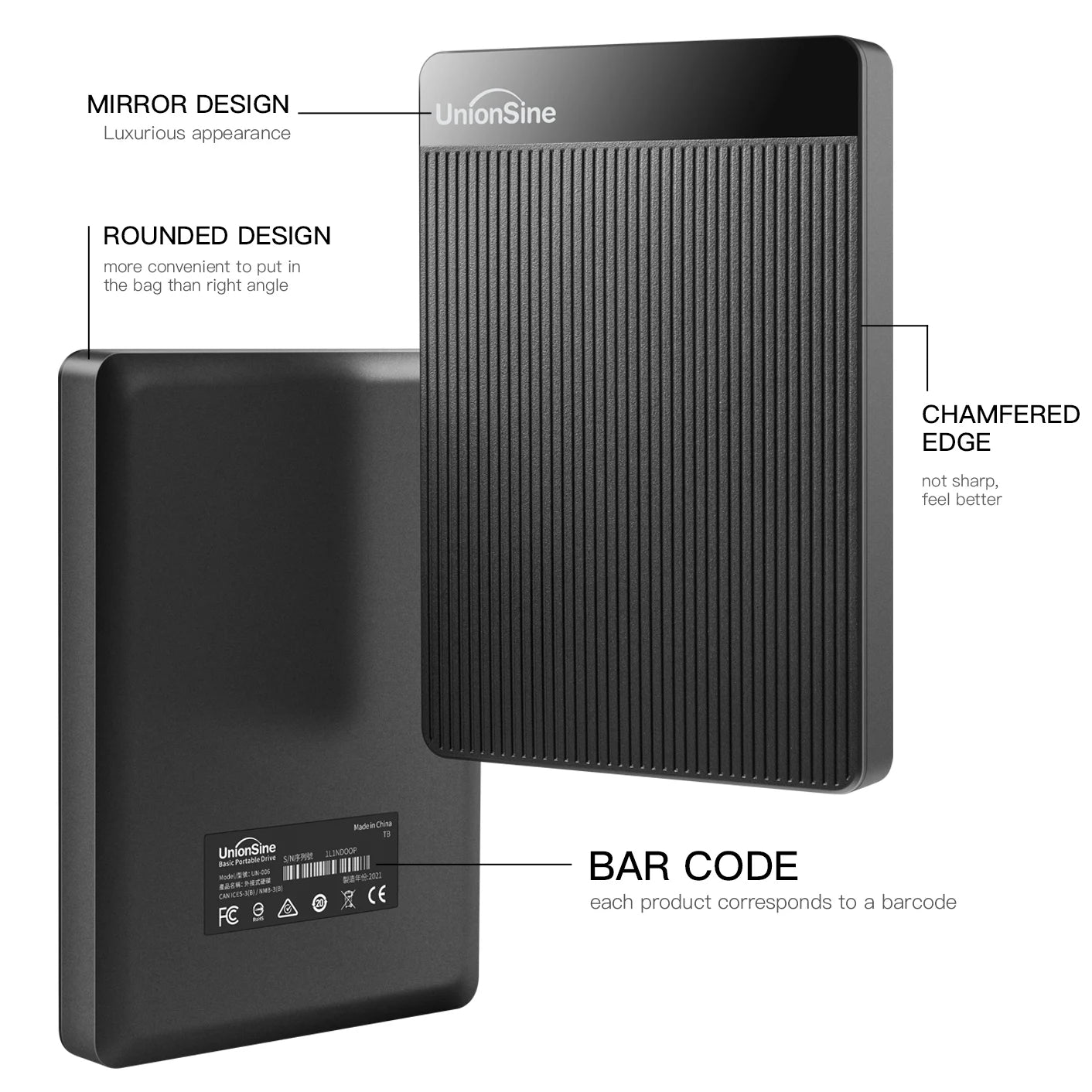 UnionSine Hdd External 2.5" Portable External Hard Drive disk 1tb/320gb/500gb/750gb Compatible for PC Desktop MacBook Computer