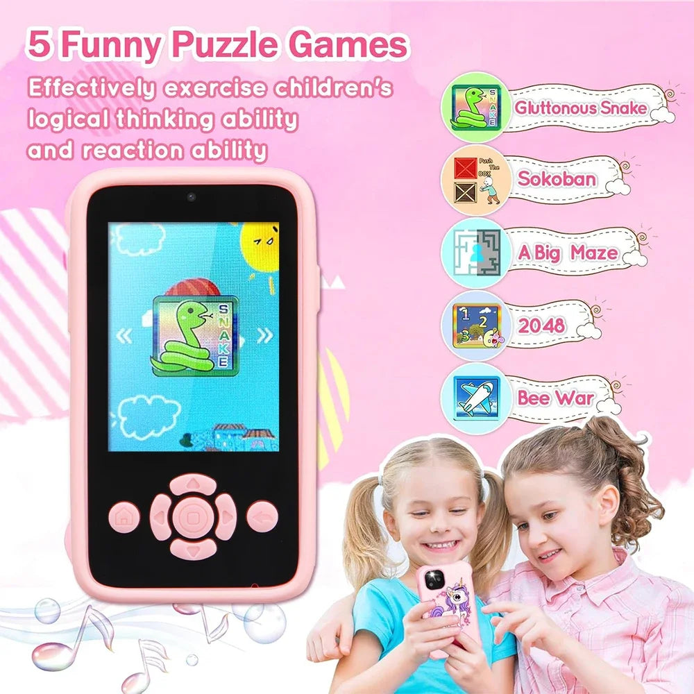 2025 Children Mp3 Phone Camera Toys Puzzle Games Music Player Tooddler Leaning Toys for Girls Boys Age 3-12 Best Birthday Gifts