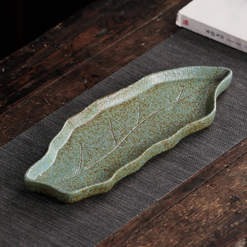 Japanese Stoneware Tea Tray Retro Ceramic Pot Bearing Support Small Tea Table Water Storage Dry Tea Table Household Cha Teaware