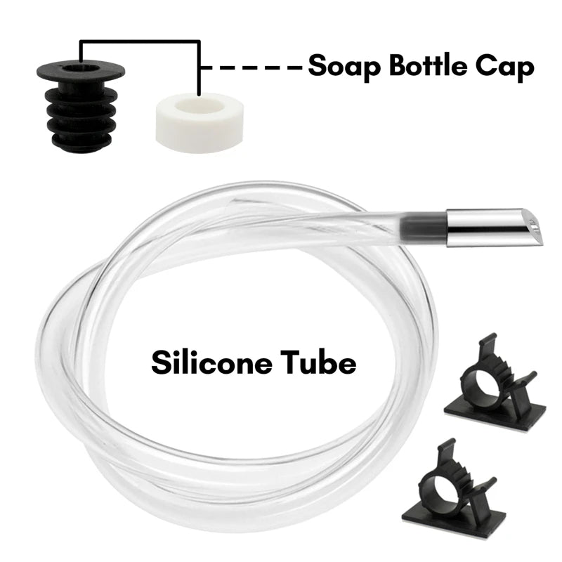 Stainless Steel Soap Dispenser Extension Tube Kit Kitchen Sink Liquid Soap Dispenser Bathroom Lotion Detergent Hand Press Pumps