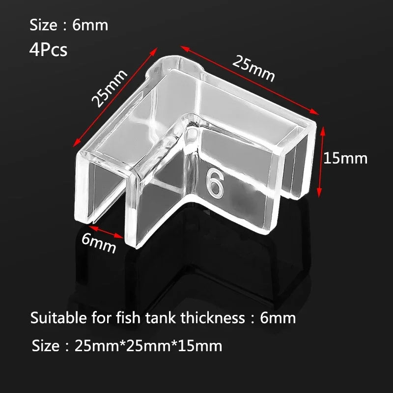 Lot de 4 protections d'angle anti-collision en plastique pour aquarium, 5/6/8/10/12/15 mm, sans adhésif, accessoires