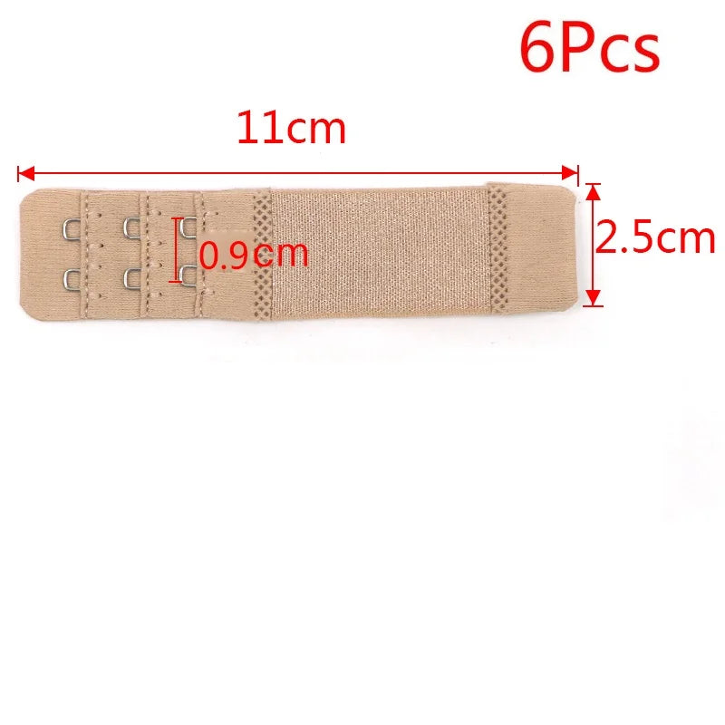6pcs Back Bra Extender Strap Extension 2 Hooks Extenders For Women Bra Accessories Lengthened Buckle Bra Hook Botton Intimates