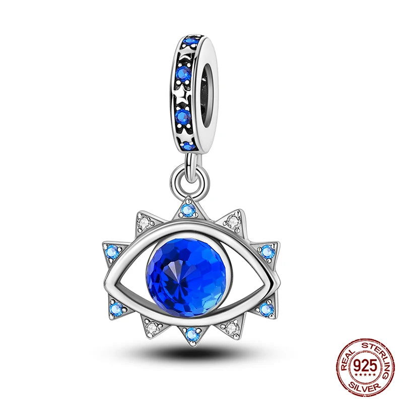 New 925 Sterling Silver Luminous Elf Blue Purple Butterfly Moon Life Tree Charms Beads Fit Pandach Original Bracelet DIY Jewelry