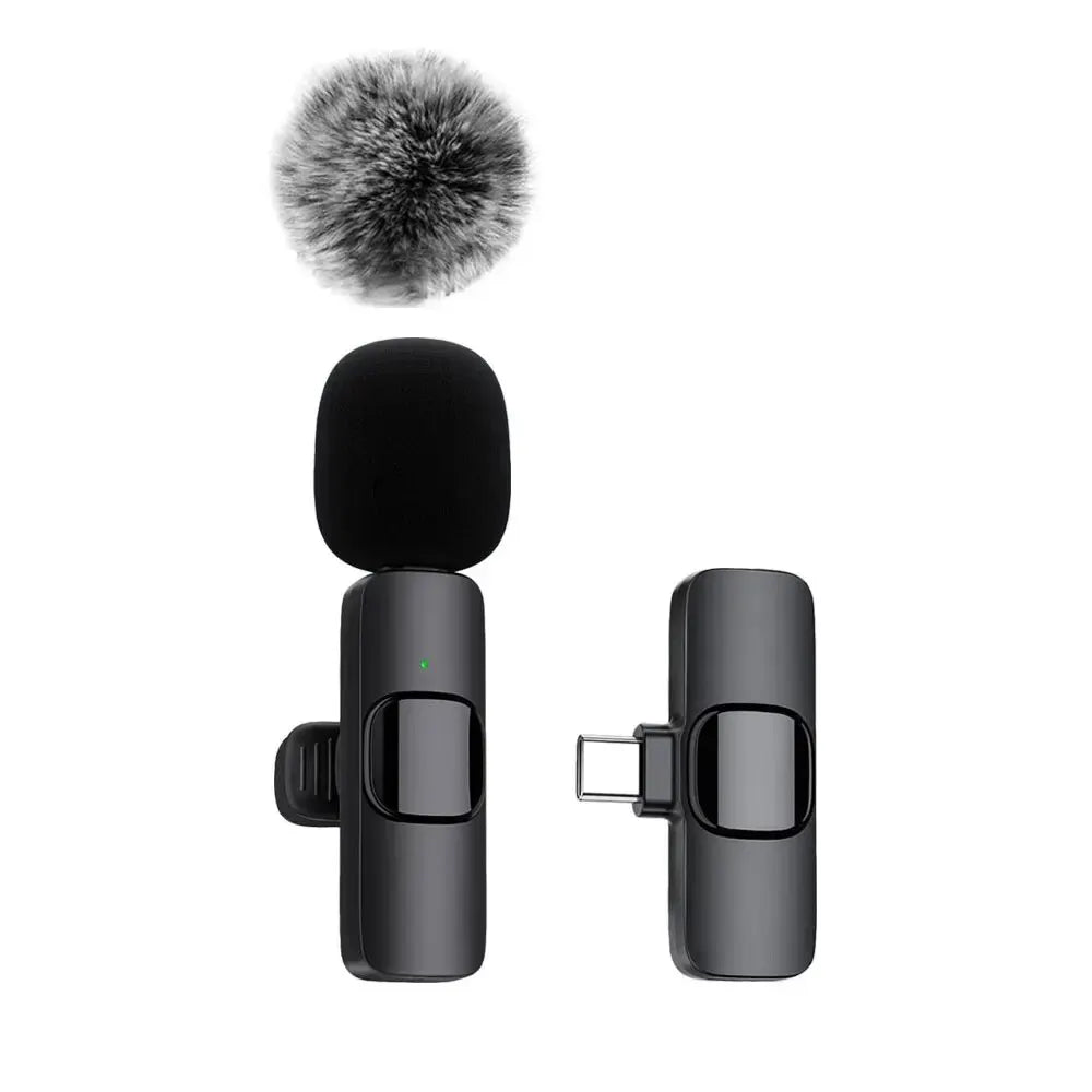 Nouveau microphone cravate sans fil, mini micro d'enregistrement audio et vidéo pour iPhone, Android, ordinateur portable, jeux en direct, téléphone portable