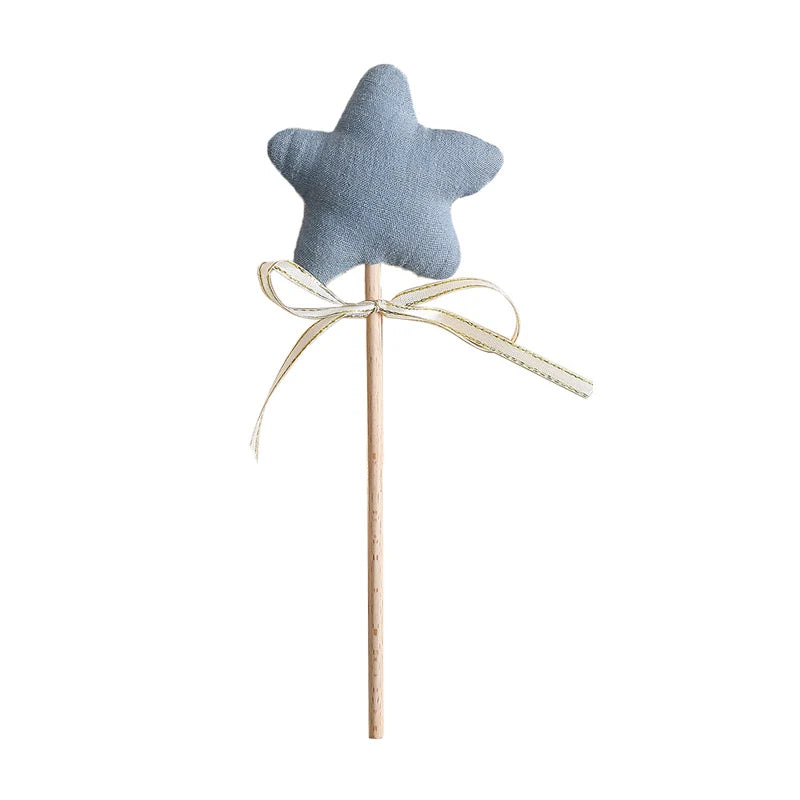 1PC Baby Wooden Star Magic Wand Rattle Play Gym Teether Toy Newborn Birthday Party Photography Prop Montessori Toys For Kid Gift