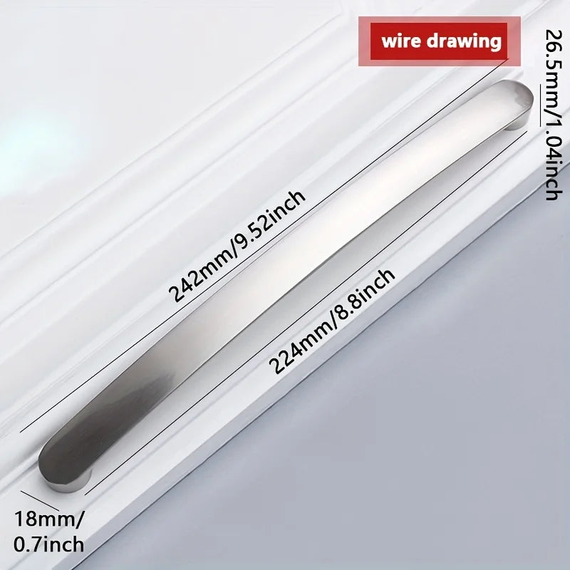 Poignées de meuble en alliage d'aluminium brossé pour porte de cuisine, tiroir, meuble moderne