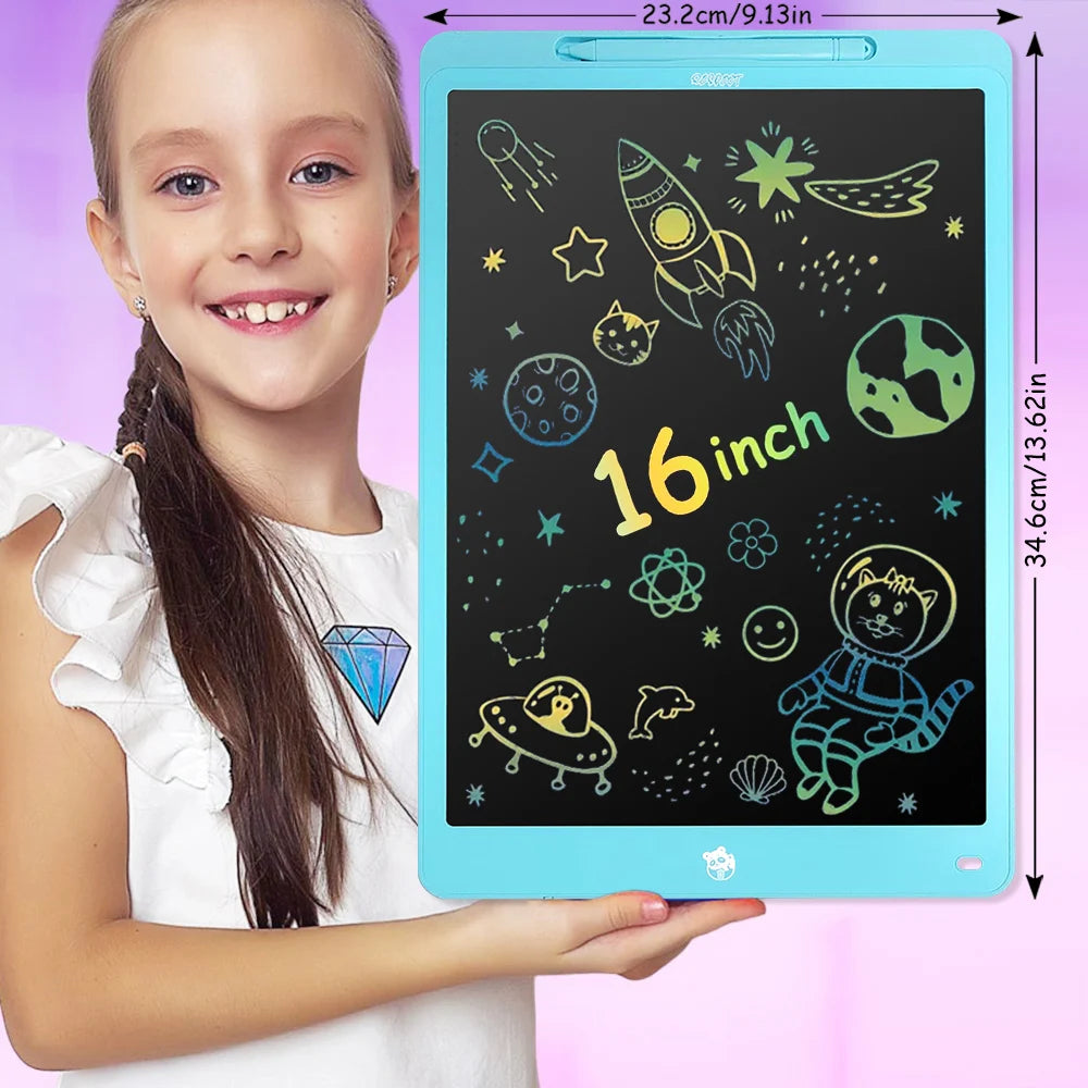 Tablette graphique LCD 8,5/10/12/16 pouces, tableau de dessin animé, jouets, cadeaux pour filles et garçons de 3 à 12 ans, bloc-notes pour enfants