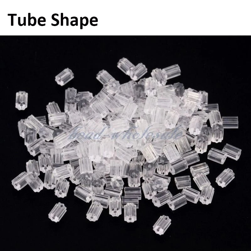 Lot de 500/2000 bouchons d'oreilles en silicone transparents, anti-chute, accessoires pour boucles d'oreilles