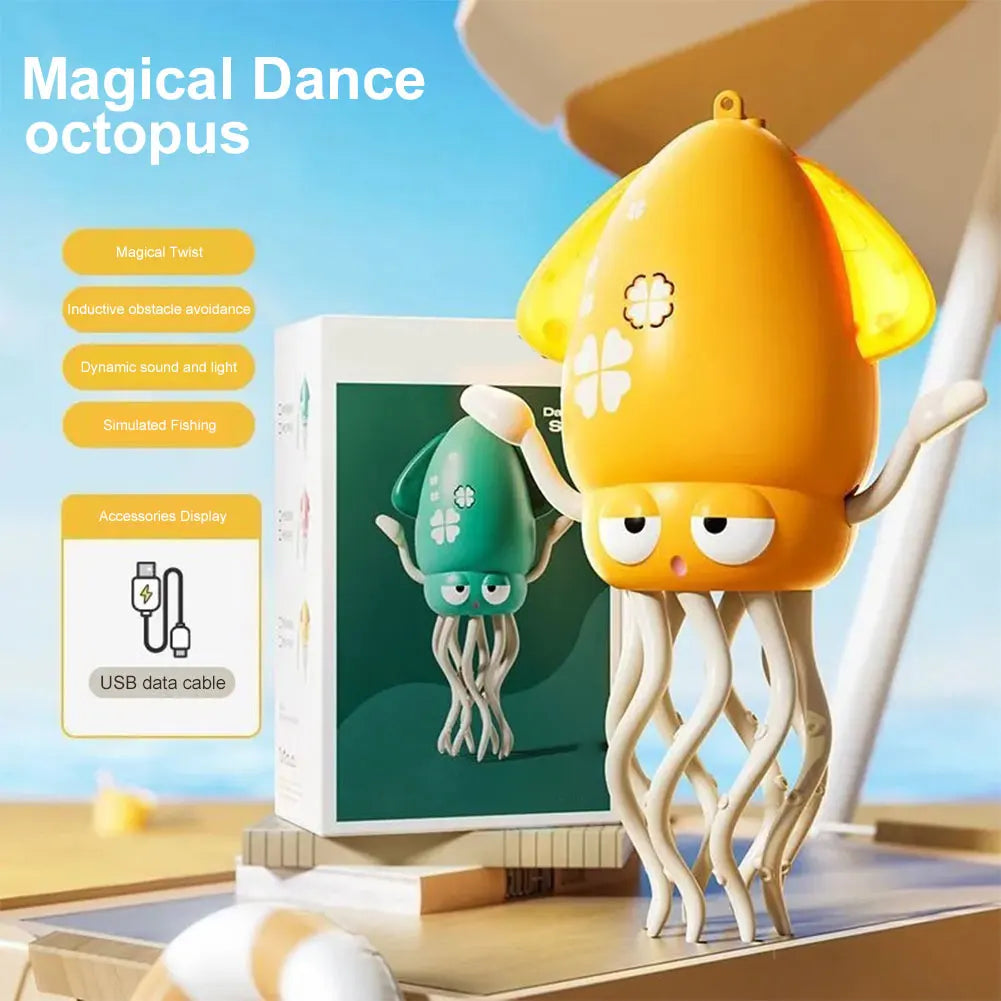 Pieuvre électronique dansante avec musique et lumière, jouet éducatif interactif et mobile, idéal comme cadeau pour enfant