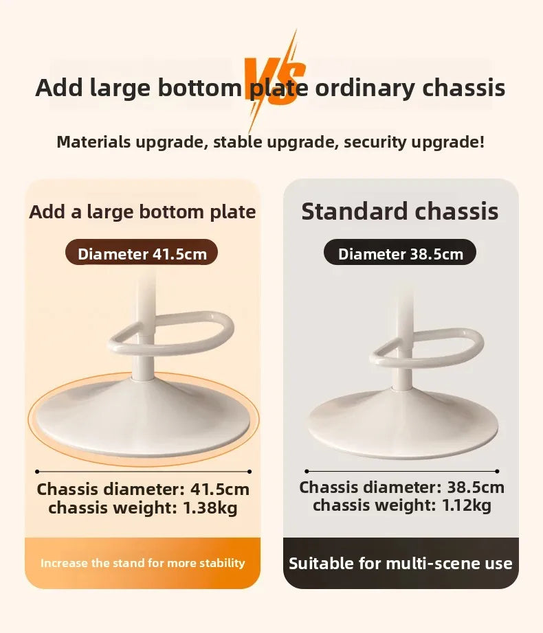 Minimalist Modern Home Elevated Foot Stool Adjustable Backrest Seat Creamy Milk Tea Shop Dining Stool Kitchen Island Seat