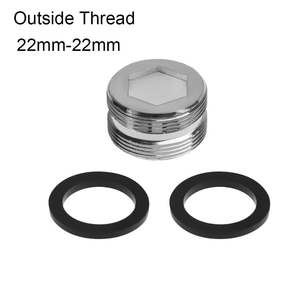 Kitchen Faucet Adapter Set 18/20/22/24mm To 22mm With Washer Metal Male Female Saving Tap Aerator Connector Bathroom Accessories