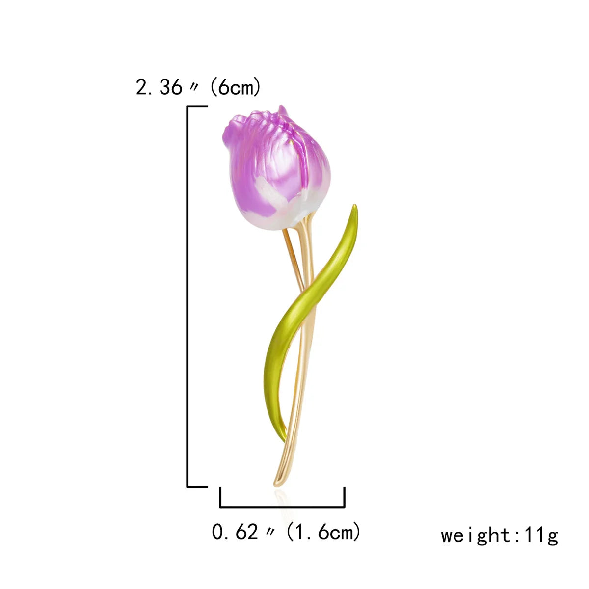 Rinhoo Luxury Pink Green Zircon Tulip Flower Brooch For Women Elegant Pearl Floral Lapel Pins Plant Button Badge Wedding Jewelry