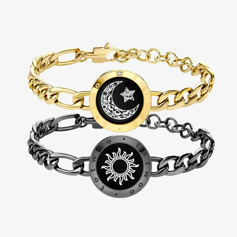 Totwoo Long Distance Relationship Touch Bracelets Couple Birthday Gift Smart Bluetooth Jewelry with App Support iOS Android