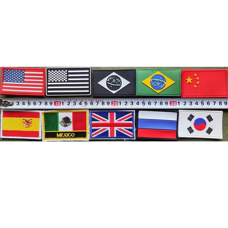 【We offer Customization】BR/CN/USA/MX/RU Removable Flag Sticker Patch Ornament on Tactical Backpack